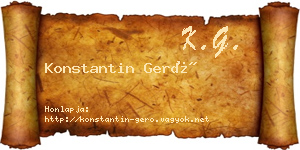 Konstantin Gerő névjegykártya